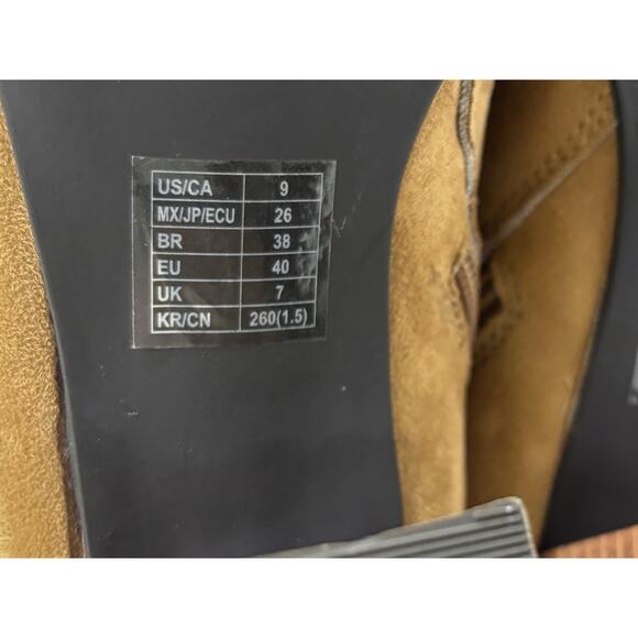 New Forever 21 Size 9 Camel Brown Faux Suede Pointed Toe Ankle Cowgirl Booties - Picture 11 of 11